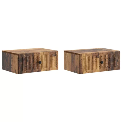  Éjjeliszekrény 2 pcs Antik Fa 49 x 34,5 x 20 cm Szerelt Fa