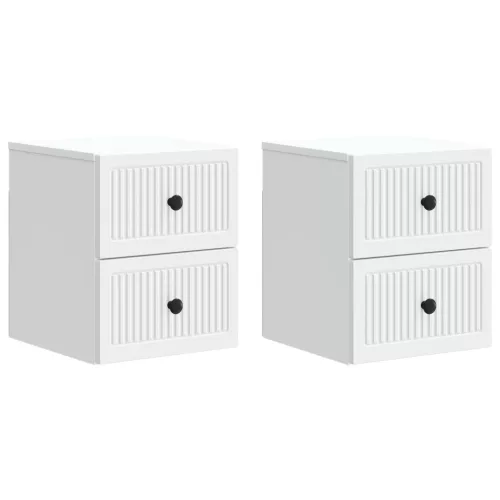  Fali éjjeli szekrény 2 pcs Fehér 33 x 34,5 x 40 cm Szerelt Fa