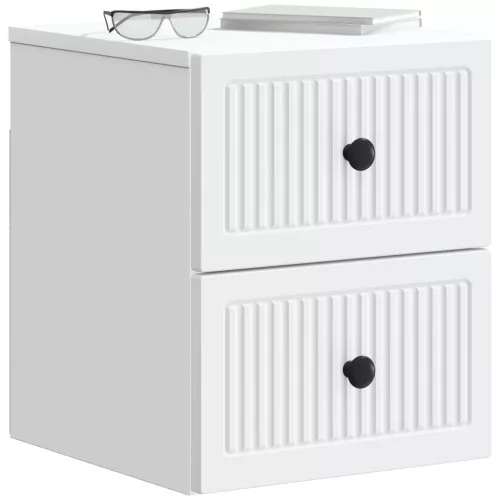  Fali éjjeli szekrény 2 pcs Fehér 33 x 34,5 x 40 cm Szerelt Fa