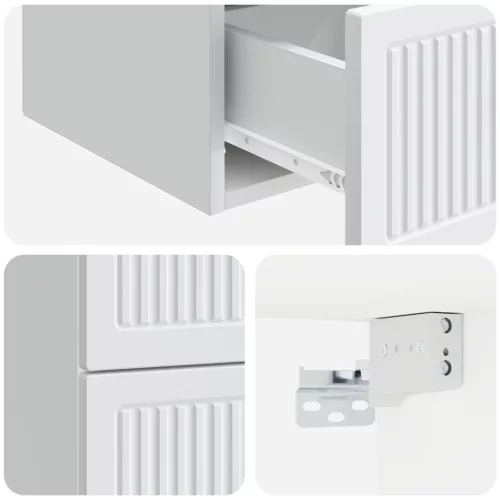  Fali éjjeli szekrény 2 pcs Fehér 33 x 34,5 x 40 cm Szerelt Fa