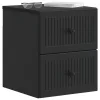  Fali éjjeli szekrény 2 pcs Fekete 33 x 34,5 x 40 cm Szerelt Fa