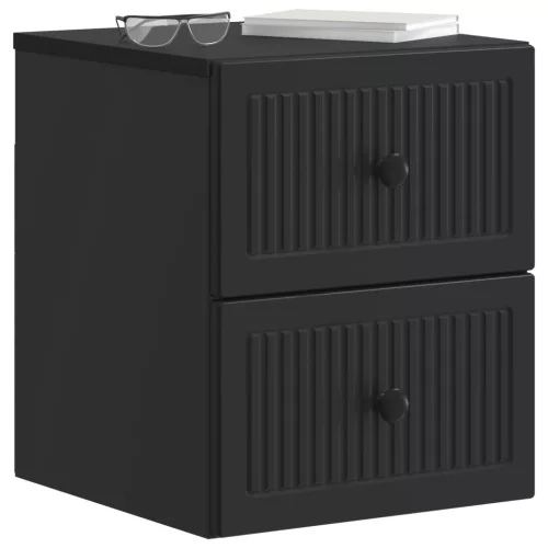  Fali éjjeli szekrény 2 pcs Fekete 33 x 34,5 x 40 cm Szerelt Fa