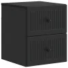 Fali éjjeli szekrény 2 pcs Fekete 33 x 34,5 x 40 cm Szerelt Fa