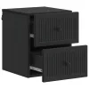  Fali éjjeli szekrény 2 pcs Fekete 33 x 34,5 x 40 cm Szerelt Fa