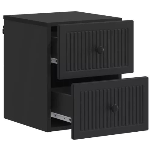  Fali éjjeli szekrény 2 pcs Fekete 33 x 34,5 x 40 cm Szerelt Fa