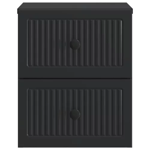  Fali éjjeli szekrény 2 pcs Fekete 33 x 34,5 x 40 cm Szerelt Fa