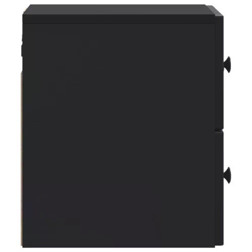  Fali éjjeli szekrény 2 pcs Fekete 33 x 34,5 x 40 cm Szerelt Fa