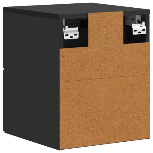  Fali éjjeli szekrény 2 pcs Fekete 33 x 34,5 x 40 cm Szerelt Fa