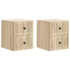  Fali éjjeli szekrény 2 pcs Sonoma Tölgy 33 x 34,5 x 40 cm
