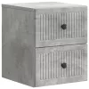  Fali éjjeli szekrény Betonszürke 33 x 34,5 x 40 cm Szerelt Fa