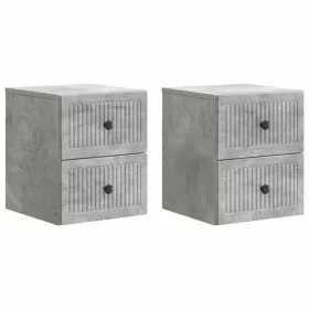  Fali éjjeli szekrény 2 pcs Betonszürke 33 x 34,5 x 40 cm