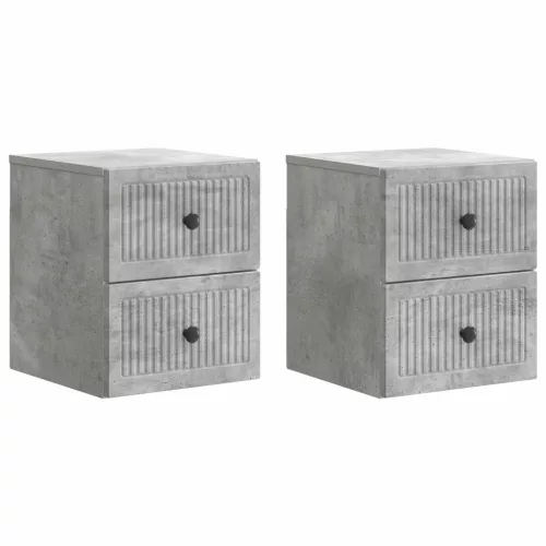  Fali éjjeli szekrény 2 pcs Betonszürke 33 x 34,5 x 40 cm
