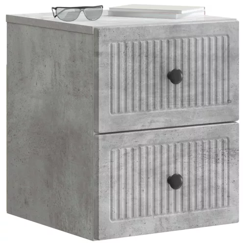  Fali éjjeli szekrény 2 pcs Betonszürke 33 x 34,5 x 40 cm