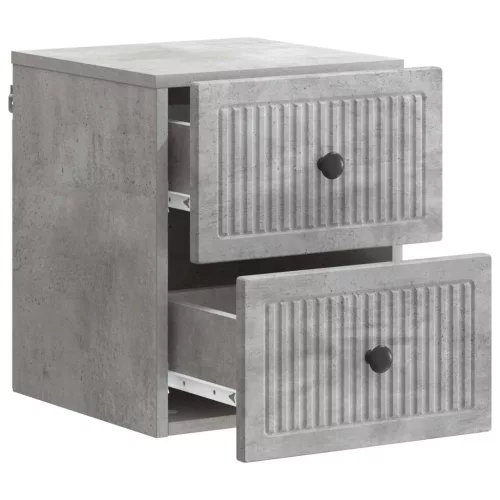  Fali éjjeli szekrény 2 pcs Betonszürke 33 x 34,5 x 40 cm