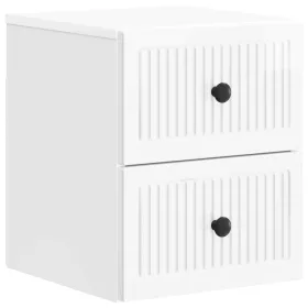    Fali éjjeli szekrény fiókkal Magasfényű Fehér 33 x 34,5 x 40 cm