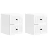  Fali éjjeli szekrény 2 pcs Magasfényű Fehér 33 x 34,5 x 40 cm