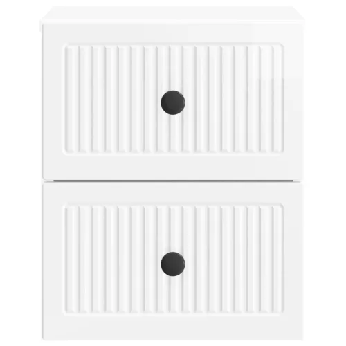  Fali éjjeli szekrény 2 pcs Magasfényű Fehér 33 x 34,5 x 40 cm