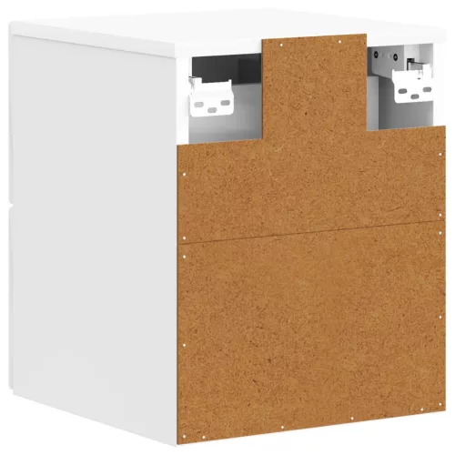  Fali éjjeli szekrény 2 pcs Magasfényű Fehér 33 x 34,5 x 40 cm