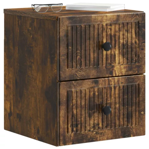  Fali éjjeli szekrény 2 pcs Füstös Tölgy 33 x 34,5 x 40 cm