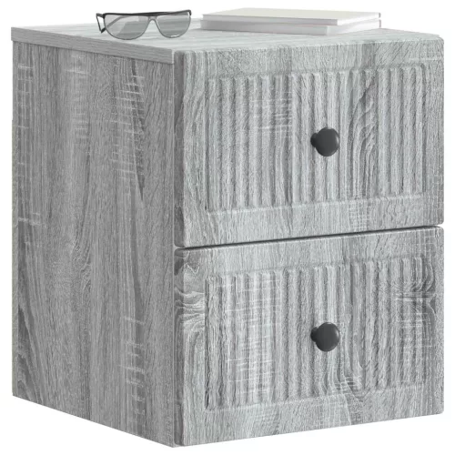  Fali éjjeli szekrény 2 pcs Szürke Sonoma 33 x 34,5 x 40 cm
