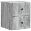  Fali éjjeli szekrény 2 pcs Szürke Sonoma 33 x 34,5 x 40 cm