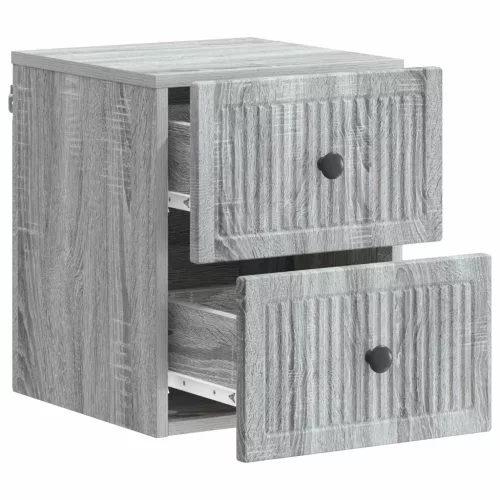  Fali éjjeli szekrény 2 pcs Szürke Sonoma 33 x 34,5 x 40 cm