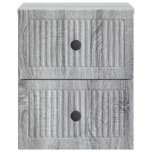  Fali éjjeli szekrény 2 pcs Szürke Sonoma 33 x 34,5 x 40 cm