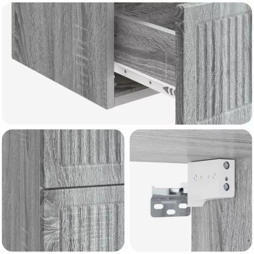  Fali éjjeli szekrény 2 pcs Szürke Sonoma 33 x 34,5 x 40 cm