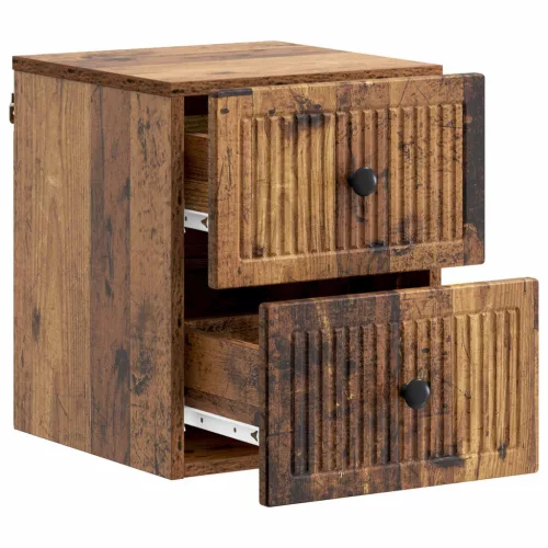  Fali éjjeli szekrény fiókkal 2 pcs Antik Fa 33 x 34,5 x 40 cm
