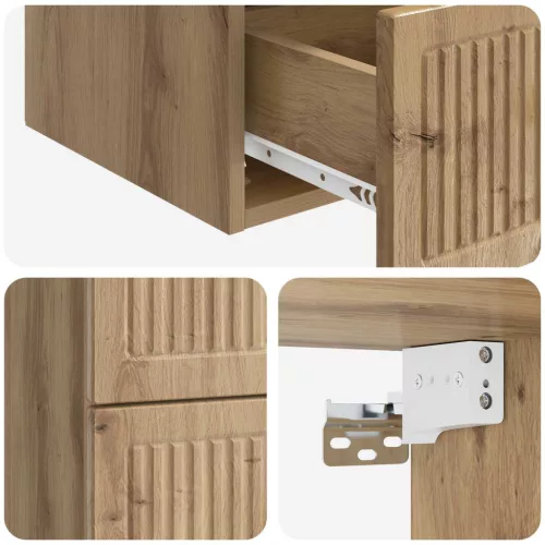  Fali éjjeli szekrény fiókkal Kézműves Tölgy 33 x 34,5 x 40 cm