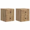  Fali éjjeli szekrény 2 pcs Kézműves Tölgy 33 x 34,5 x 40 cm