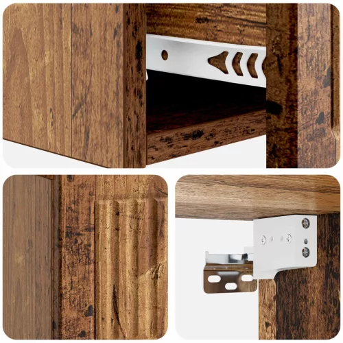  Fali oldaltábla Antik Fa 59 x 34,5 x 17 cm Szerelt Fa