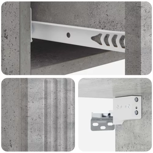  Fali oldaltábla Betonszürke 87,5 x 34,5 x 17 cm Szerelt Fa
