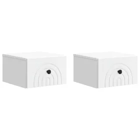    Fali éjjeli szekrény 2 pcs Fehér 33 x 34,5 x 20 cm Szerelt Fa