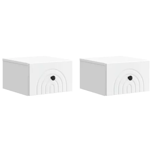  Fali éjjeli szekrény 2 pcs Fehér 33 x 34,5 x 20 cm Szerelt Fa