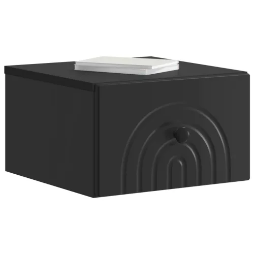  Fali éjjeli szekrény 2 pcs Fekete 33 x 34,5 x 20 cm Szerelt Fa