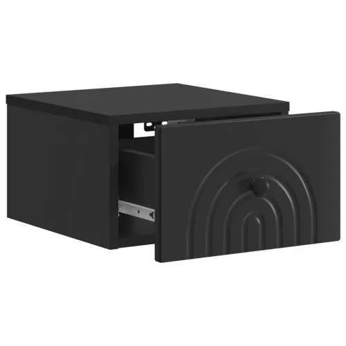  Fali éjjeli szekrény 2 pcs Fekete 33 x 34,5 x 20 cm Szerelt Fa