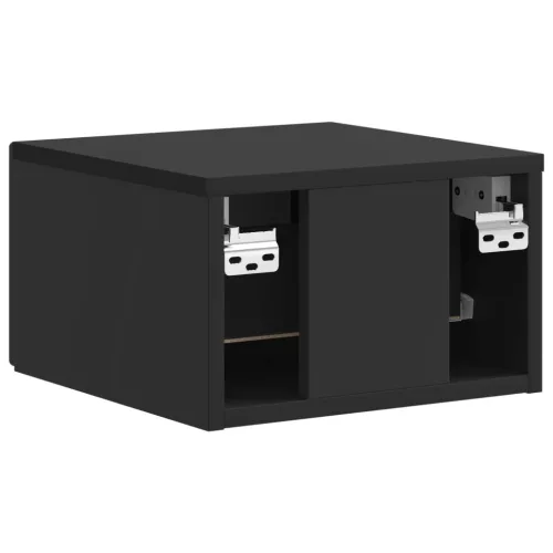  Fali éjjeli szekrény 2 pcs Fekete 33 x 34,5 x 20 cm Szerelt Fa