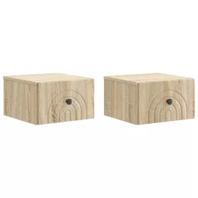    Fali éjjeli szekrény 2 pcs Sonoma Tölgy 33 x 34,5 x 20 cm