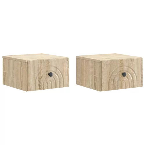  Fali éjjeli szekrény 2 pcs Sonoma Tölgy 33 x 34,5 x 20 cm