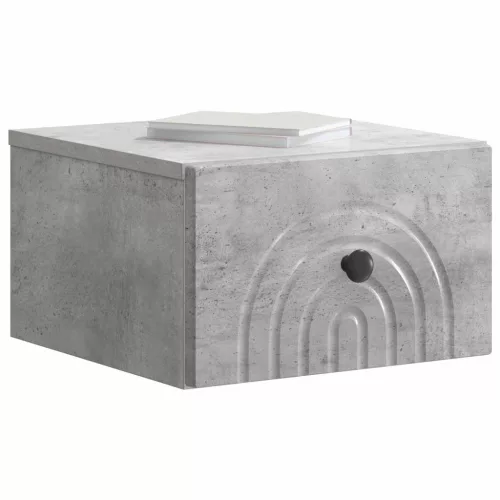  Fali éjjeli szekrény Betonszürke 33 x 34,5 x 20 cm Szerelt Fa