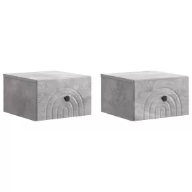  Fali éjjeli szekrény 2 pcs Betonszürke 33 x 34,5 x 20 cm
