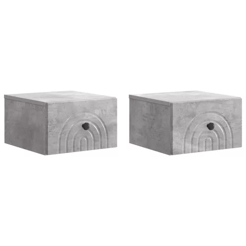 Fali éjjeli szekrény 2 pcs Betonszürke 33 x 34,5 x 20 cm