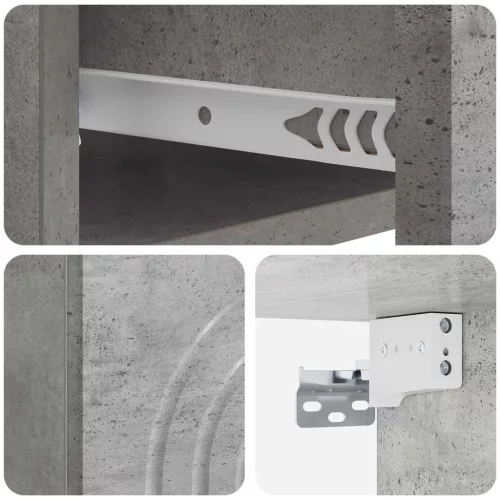  Fali éjjeli szekrény 2 pcs Betonszürke 33 x 34,5 x 20 cm