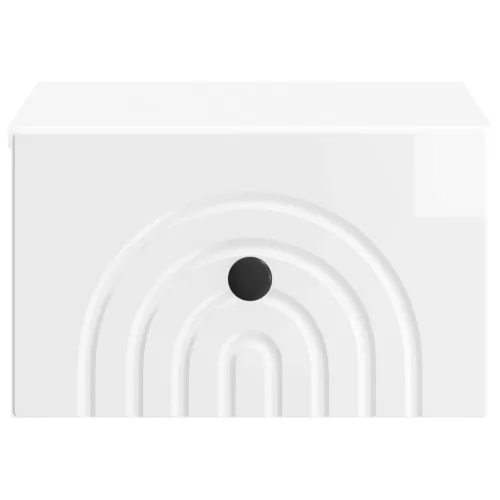  Fali éjjeli szekrény fiókkal Magasfényű Fehér 33 x 34,5 x 20 cm
