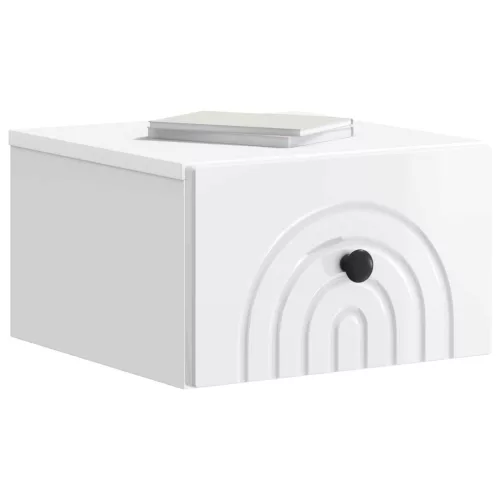  Fali éjjeli szekrény 2 pcs Magasfényű Fehér 33 x 34,5 x 20 cm