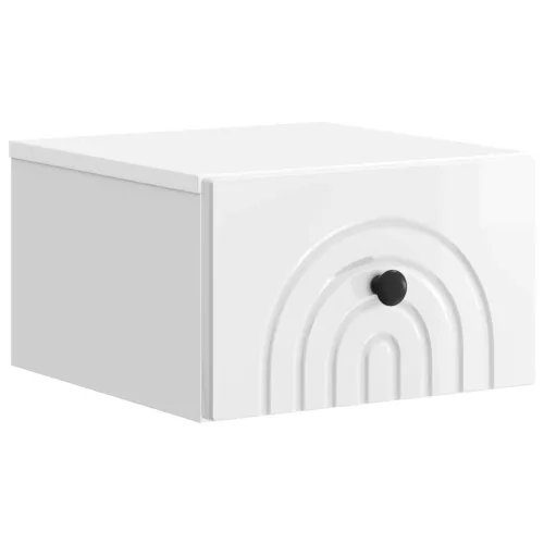 Fali éjjeli szekrény 2 pcs Magasfényű Fehér 33 x 34,5 x 20 cm