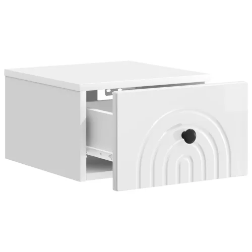  Fali éjjeli szekrény 2 pcs Magasfényű Fehér 33 x 34,5 x 20 cm