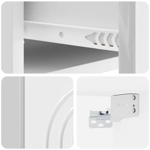  Fali éjjeli szekrény 2 pcs Magasfényű Fehér 33 x 34,5 x 20 cm