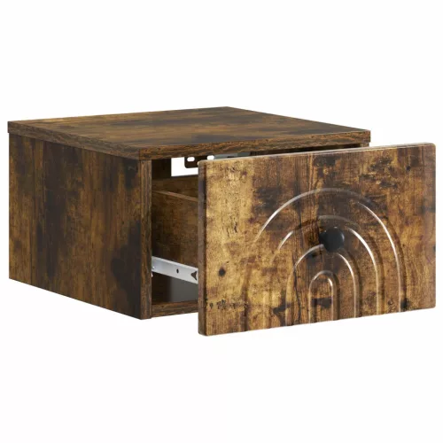  Fali éjjeli szekrény Füstös Tölgy 33 x 34,5 x 20 cm Szerelt Fa